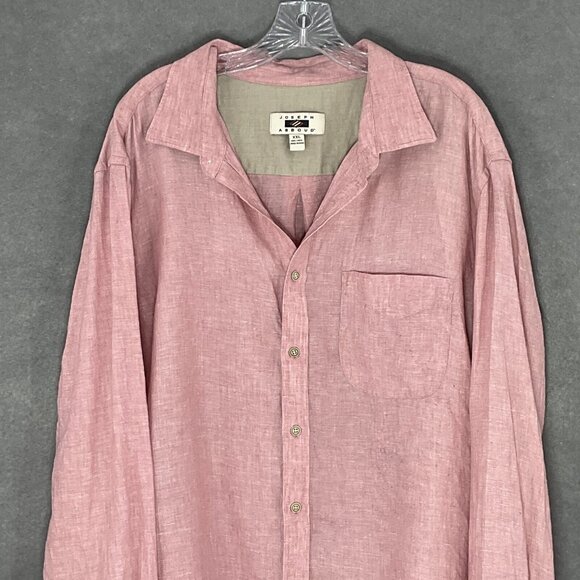 Joseph Abboud Shirt Men Sz 2XL Pink Button Down‎ 100% Linen Pockets Coastal - Picture 4 of 13